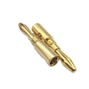Latón chapado en oro Fever Banana Head Amplificador Altavoz <span class=keywords><strong>Cable</strong></span> de altavoz Enchufe de <span class=keywords><strong>audio</strong></span> Terminal de amplificador de <span class=keywords><strong>audio</strong></span> - Product Image 4