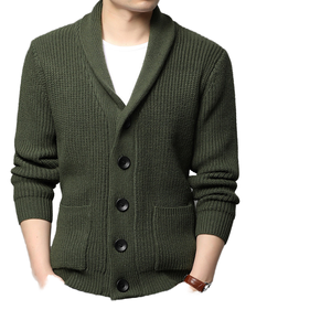 Vente en gros 100% coton Cardigan pour homme de haute qualité avec le dernier design tricoté tissage bouton broderie décoration pour l'hiver - Product Image 1