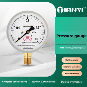 เกจวัดแรงดันน้ำ Y100 แบบธรรมดา เกจวัดแรงดันหม้อต้มน้ำ แบบเชื่อมต่อด้านล่าง ปรับแต่งโลโก้ได้ ราคาถูก - Product Image 2