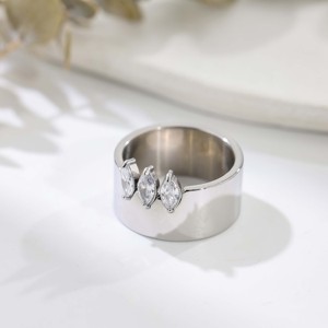 แหวนทรงมาร์คีส์ ดีไซน์เรียบหรู 1 วง สำหรับงานปาร์ตี้และสวมใส่ลำลอง - Product Image 4