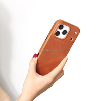 Étui de téléphone en cuir personnalisé en cuir véritable pour iPhone 17 Pro Max