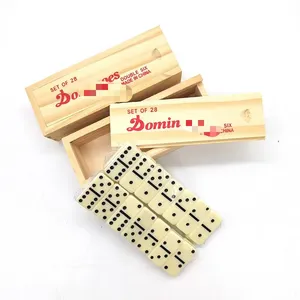 Amazon 'S Best Verkochte 28 Stuk Melamine Domino Houten Kist Met Witte Domino Domino Melamine Bordspel