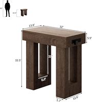Console d'entrée de luxe 39 pouces avec éclairage à capteur de mouvement et rangement étroit, idéale pour couloir, salon ou ferme rustique