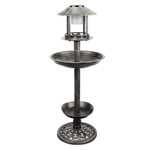 Décoration de jardin multifonctions, socle pour oiseau, mangeoire avec lumière solaire, pour hôtel - Product Image 4