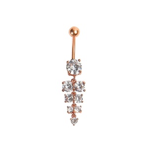 Anelli per <span class=keywords><strong>ombelico</strong></span> da donna in acciaio inossidabile placcato oro PVD 18K, con zirconi pendenti a barra curva, gioielli per <span class=keywords><strong>piercing</strong></span> corporeo - Vendita calda - Product Image 6
