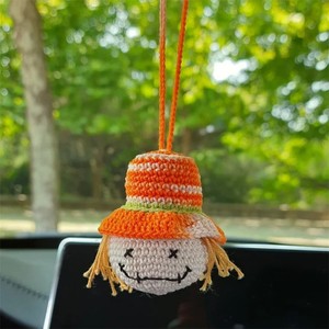 Fábrica de Comercio Exterior Transfronterizo, Nuevo Modelo Otoño-Invierno, Calabaza de Ganchillo Hecha a Mano con Cara de Fantasma Espeluznante, Colgante para Coche - Product Image 6