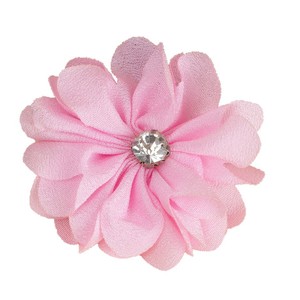 Flores de tela de gasa de 5 cm cosidas a mano con diamantes de imitación para el cabello, zapatos, bolsos, ropa y accesorios. - Product Image 5