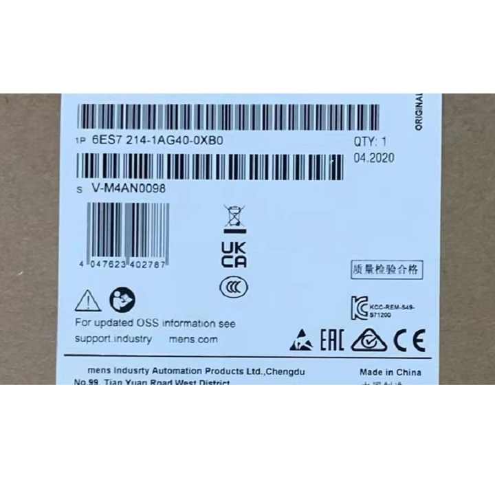6ES7214-1AG40-0XB0 Industrial automation PLC S7-1200 CPU 1214C DC/DC/DC 14 Inputs / 10 Outputs Programmable Controller