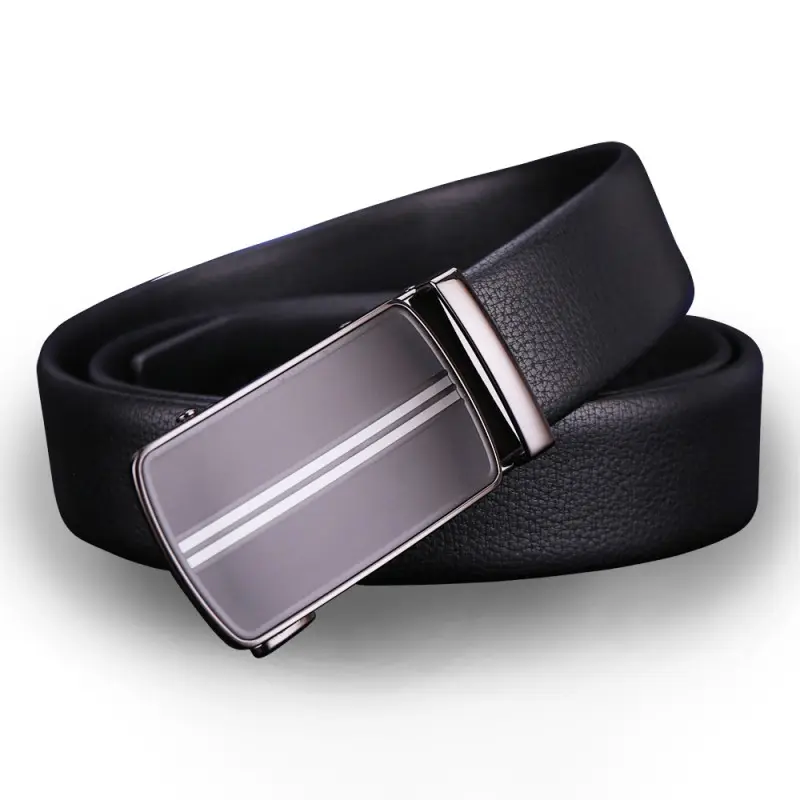 Amazon hot men's automatic buckle belt fashion Business Genuine Leather belt wholesale