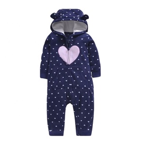 Pyjama bébé en polaire à boutons, vêtements décontractés, combinaison d'hiver mignonne pour bébé, garçons et filles, vente chaude - Product Image 3