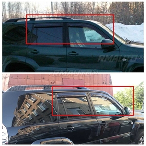 Déflecteurs de vitres latérales, 4 pièces, pour Toyota Landcruiser Prado série 120 2003-2009, visière de fenêtre noire, protection contre la pluie et le soleil - Product Image 2