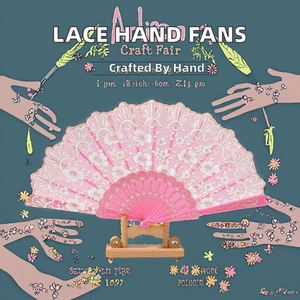 Abanico Plegable Floral al por Mayor para Mujer, Regalos Personalizados para Bodas, Diseño de Encaje Colorido, Abanicos Plegables de Plástico - Product Image 3