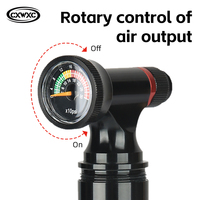 Portable CNC en alliage d'aluminium pompe à vélo clair manomètre Mini CO2 cartouche gonfleur pour vtt vélos de route Presta Schrader