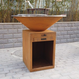 Wood &amp; Charcoal Fired Barbecue / <strong>BBQ</strong> / <strong>Plancha</strong> / Grill in Corten Steel - Product Image 2