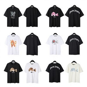 <span class=keywords><strong>Camiseta</strong></span> Unisex de Algodón Puro con Estampado de Oso Despedecido de <span class=keywords><strong>Palm</strong></span> Angel, Manga Corta Holgada, Primavera/Verano, para Parejas, Venta al por Mayor Transfronteriza - Product Image 2