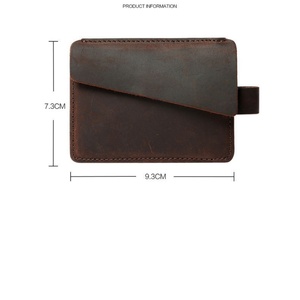 Boshiho Customized Crazy Horse Leather Business Wallet Card <b>Holder</b> Men Credit <b>Id</b> Coin Leather Front Pocket Black Slim - Product Image 6