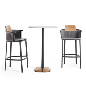 <span class=keywords><strong>Chaise</strong></span> <span class=keywords><strong>de</strong></span> <span class=keywords><strong>bar</strong></span> moderne simple pour l'extérieur en alliage d'aluminium avec dossier en maille Meubles <span class=keywords><strong>de</strong></span> fauteuil en bois <span class=keywords><strong>de</strong></span> teck pour le jardin - Product Image 3