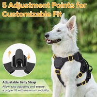 Harnais anti-fuite pour chien, harnais rembourré doux pour animaux de compagnie, gilet réfléchissant réglable sans traction avec poignée de levage et Lesh