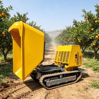 KC-1200 Handgeführter Hydraulischer Raupendumper 1200kg mit Drehbarem Trichter Mini-Raupentransporter