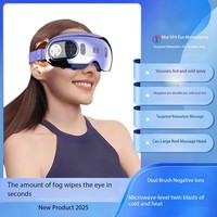 Appareil de massage oculaire intelligent à 12 points d'acupression, avec brume chaude et froide, musique Bluetooth sans fil, vibrations, contrôle de la minuterie et batterie 3000 mAh