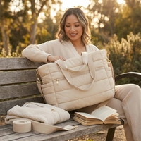 Sacs fourre-tout matelassés personnalisés avec broderie chaîne, en nylon, multi-compartiments, pour femmes, vente en gros, logo personnalisé