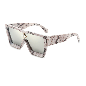 Nouvelles lunettes de soleil tendance pour femmes, style carré, monture large, dessus plat, design monobloc, en stock - Product Image 5