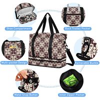 Tas Koper Desain Ulu Hawaiian Quilt Tahan Air Kapasitas Besar Set Tas Gym 2 PCS Tas Duffel Perjalanan Portabel untuk Wanita