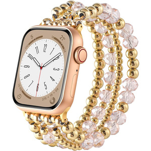 Bracelets pour <span class=keywords><strong>Apple</strong></span> <span class=keywords><strong>Watch</strong></span> IWatch 4, 5, 6, 7, 8 / SE Series, nouveau style avec perles, pendentifs en verre et perles de culture - Product Image 2