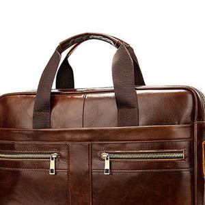 Sacs pour ordinateur portable multifonctionnels en cuir véritable, personnalisables, avec logo personnalisé, sacoche pour ordinateur portable en cuir véritable, sac de voyage pour le bureau - Product Image 6