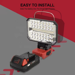 Lampe de travail portable à LED avec port de charge USB et type C, compatible batterie - Product Image 3