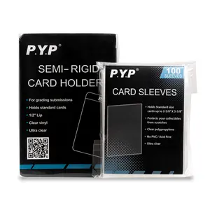 Semi Rigid Card Holders With Soft Penny Sleeves For Grading Trading Baseball Cards Protectors Semi Rigid Penny Sleeves