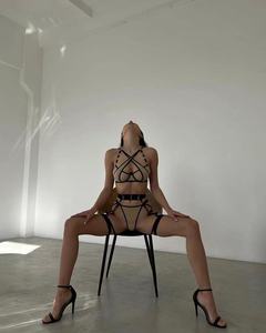 裸体精致Senaul内衣时尚透明交叉文胸娘娘腔私密三件套吊袜带情色套装花式内衣未经审查女士 - Product Image 5