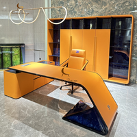 Table et chaise de bureau en bois massif de style italien, bureau de direction moderne et luxueux pour la maison