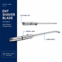 Lame de rasoir ORL réutilisable compatible avec le micro-débrideur chirurgical Medtronic pour l'oto-rhino-laryngologie