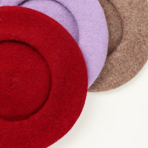 <span class=keywords><strong>Béret</strong></span> en laine française 2025 pour femmes et enfants, couleur unie, brodé, chaud, polyvalent, vente en gros en Europe - Product Image 5