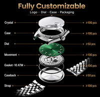 Montre mécanique pour homme personnalisée avec mouvement NH35, boîtier en acier inoxydable 316L, verre saphir, montre-bracelet personnalisée