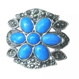 Bague Turquoise en argent Sterling 925 pour femme, bijoux, nouvelle collection