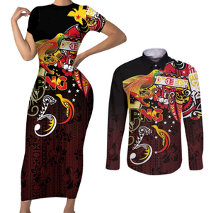 POD Dropshipping Papua New Guinea Matching <strong>Clothes</strong> for Couples Bodycon Dresses for Ladies and Png Shirt - Product Image 6