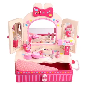 Holz Kinder Simulation Prinzessin Kommode Spielzeug Mädchen Make-up Rollenspiel Kinder Holz Lernspiel zeug für Kinder