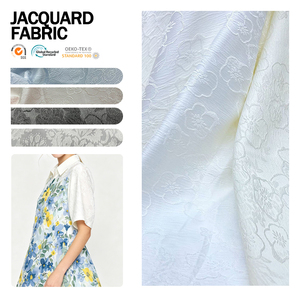 Tela jacquard brocada 3D de poliéster clásica con estampado floral de alta calidad al por mayor para vestidos de moda - Product Image 1
