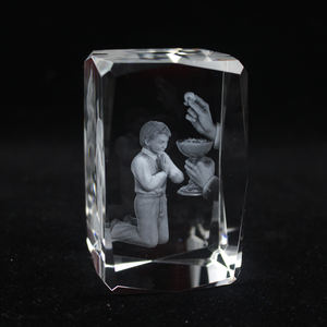 थोक लेजर उत्कीर्णन क्रिस्टल क्यूब 3 डी क्रिस्टल पहले पवित्र कम्यूनियन क्रिसमस उपहार - Product Image 3