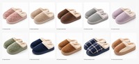 Chaussons d'intérieur en peluche Teddy pour femmes, mules à bout fermé, semelle souple, chaussures de détente d'hiver