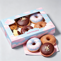 Boîte d'emballage alimentaire de haute qualité, boîte d'expédition pour desserts, boîte à donuts avec logo personnalisé, boîte à donuts