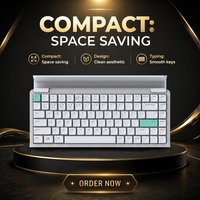 Clavier mécanique 84 touches en alliage d'aluminium Kailh LED, USB, sans fil trois modes, profil bas, interrupteurs hot-swap, nouveau pour bureau