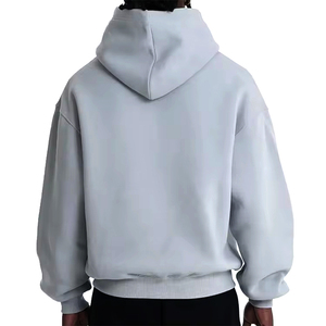 2025 produttori vendita di alta qualità <span class=keywords><strong>Streetwear</strong></span> oversize felpa 100% cotone Casual tinta unita pullover con cappuccio da uomo - Product Image 2