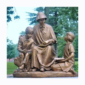 Dijual Patung Logam Seni Perunggu Dekorasi Taman Ukuran Hidup Patung Kuningan Ibu dan Anak - Product Image 2