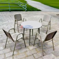 Patio Bistro Chaises Empilables Balcon Terrasse Imperméable Chaise de Salle à Manger Plastique pour Événements ou Restaurant Café Meubles