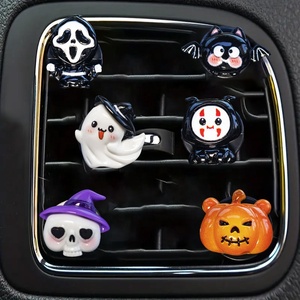 Nuevo y Lindo Clip Aromatizante para Ventilación de Coche con Diseño de Calavera para Halloween, Aroma a Naranja, Decoración para Coche - Product Image 2