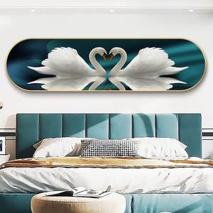 Decoración de pared del dormitorio sobre la <span class=keywords><strong>cama</strong></span> Cisne cristal porcelana Animal pintura marcos de aluminio imagen pared arte dormitorio decoración pinturas - Product Image 2