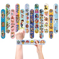 Nouveaux bracelets claquettes en PVC transfrontaliers pour enfants, thème Pat'Patrouille, 12 styles, cadeaux de fête d'anniversaire à thème dessin animé avec sauvetage de chiots